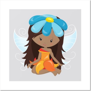 African American Fairy, Forest Fairy, Flowers Posters and Art